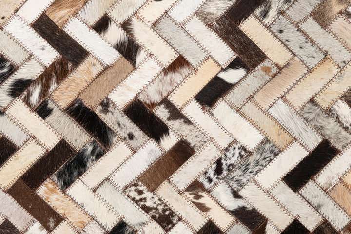 5' 1 x 8' Cowhide Leather Rug
