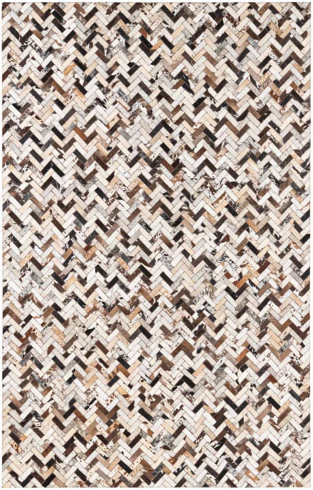 5' 1 x 8' Cowhide Leather Rug