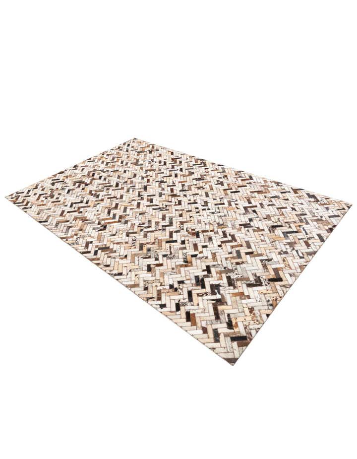 5' 3 x 8' 1 Cowhide Leather Rug