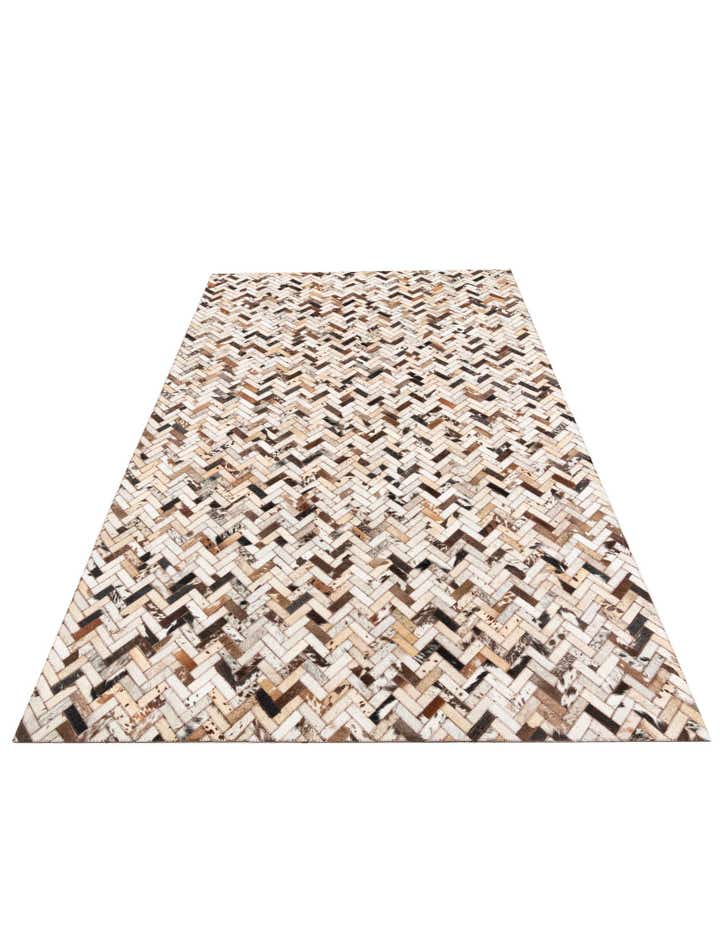 5' 3 x 8' 1 Cowhide Leather Rug