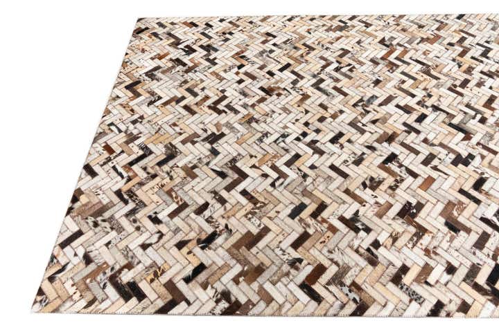 5' 3 x 8' 1 Cowhide Leather Rug