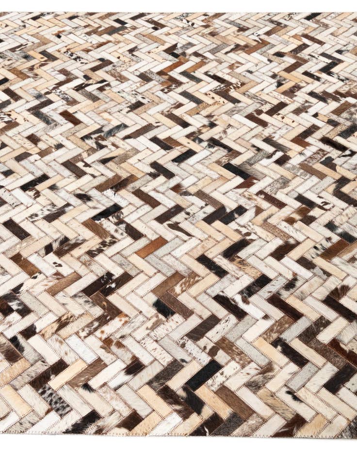Detail image of 5' 3 x 8' 1 Cowhide Leather Rug