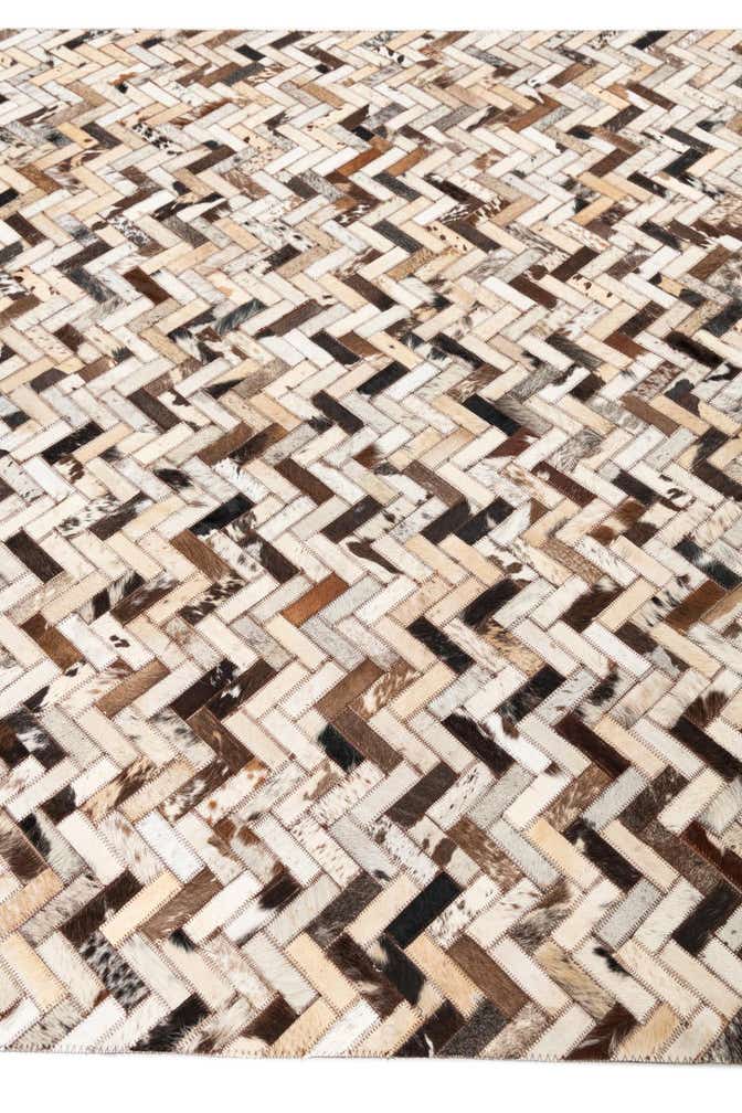 5' 3 x 8' 1 Cowhide Leather Rug