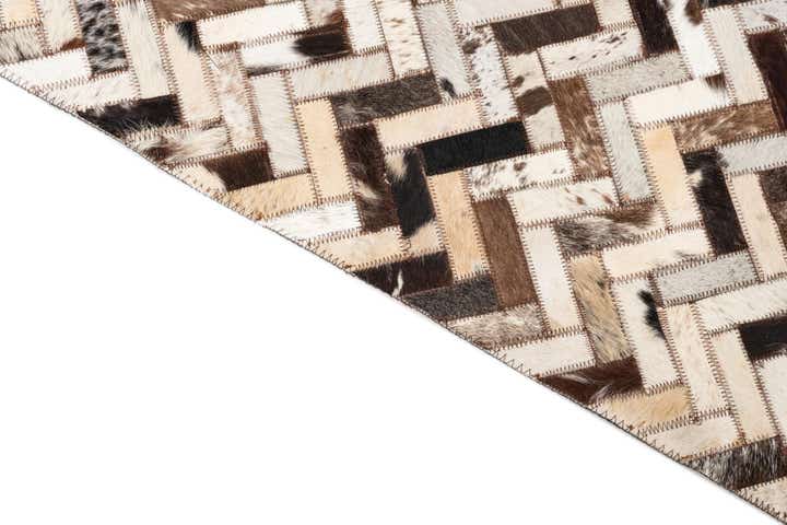 5' 3 x 8' 1 Cowhide Leather Rug