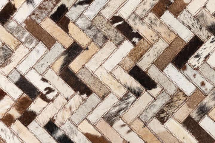 5' 3 x 8' 1 Cowhide Leather Rug