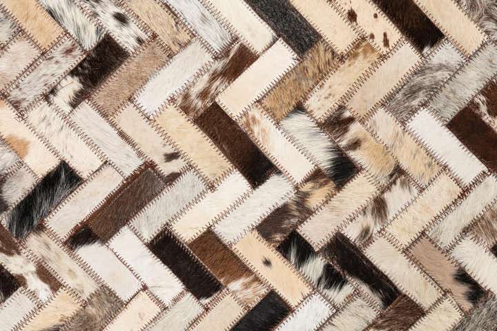 5' 3 x 8' 1 Cowhide Leather Rug