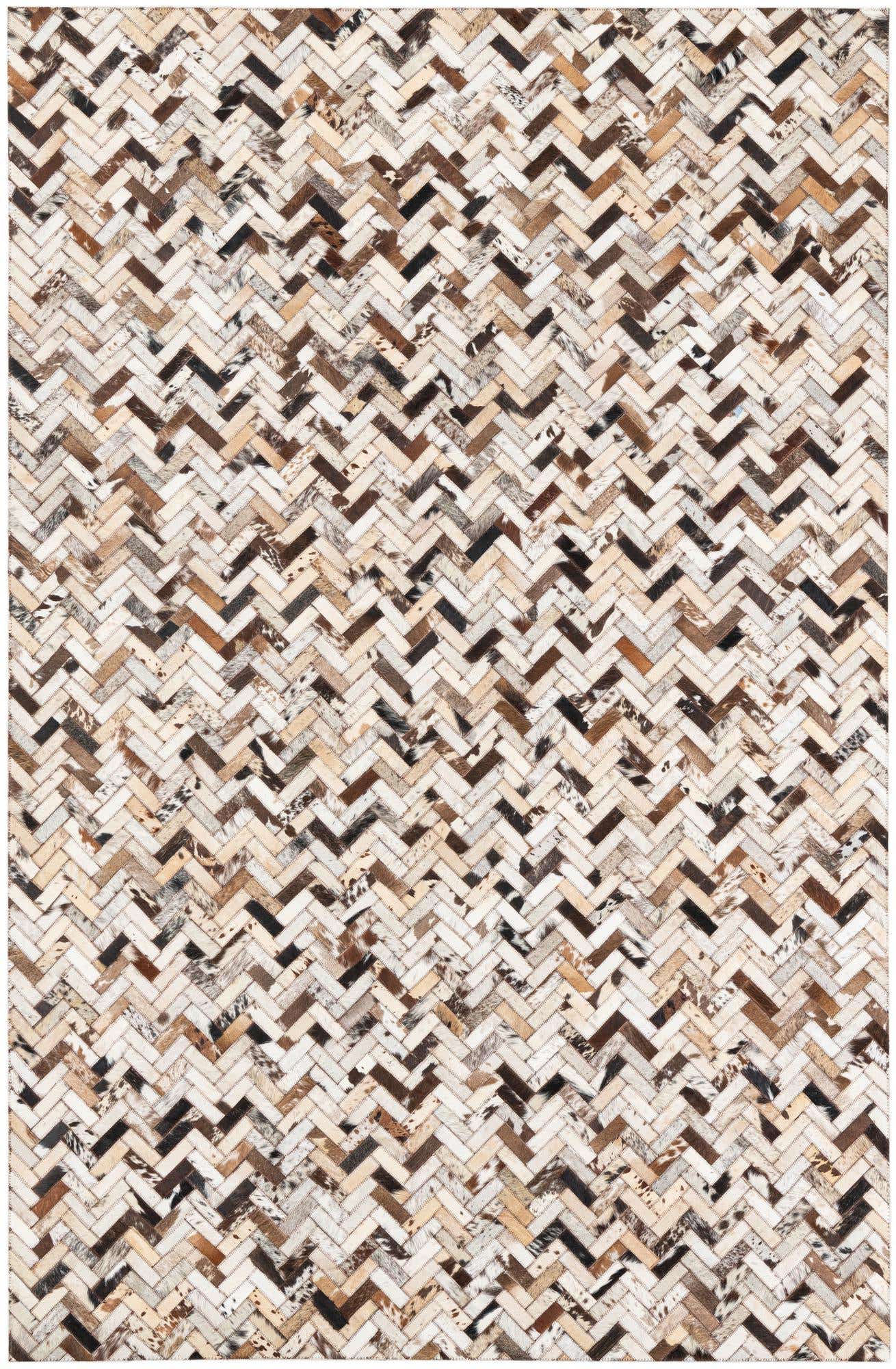 5' 3 x 8' 1 Cowhide Leather Rug