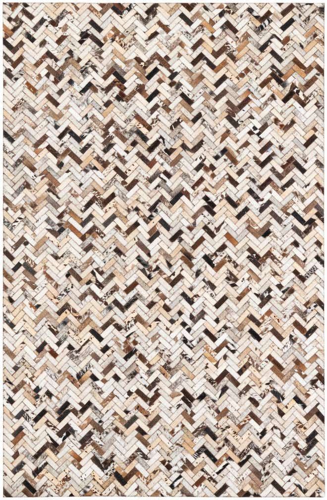 5' 3 x 8' 1 Cowhide Leather Rug