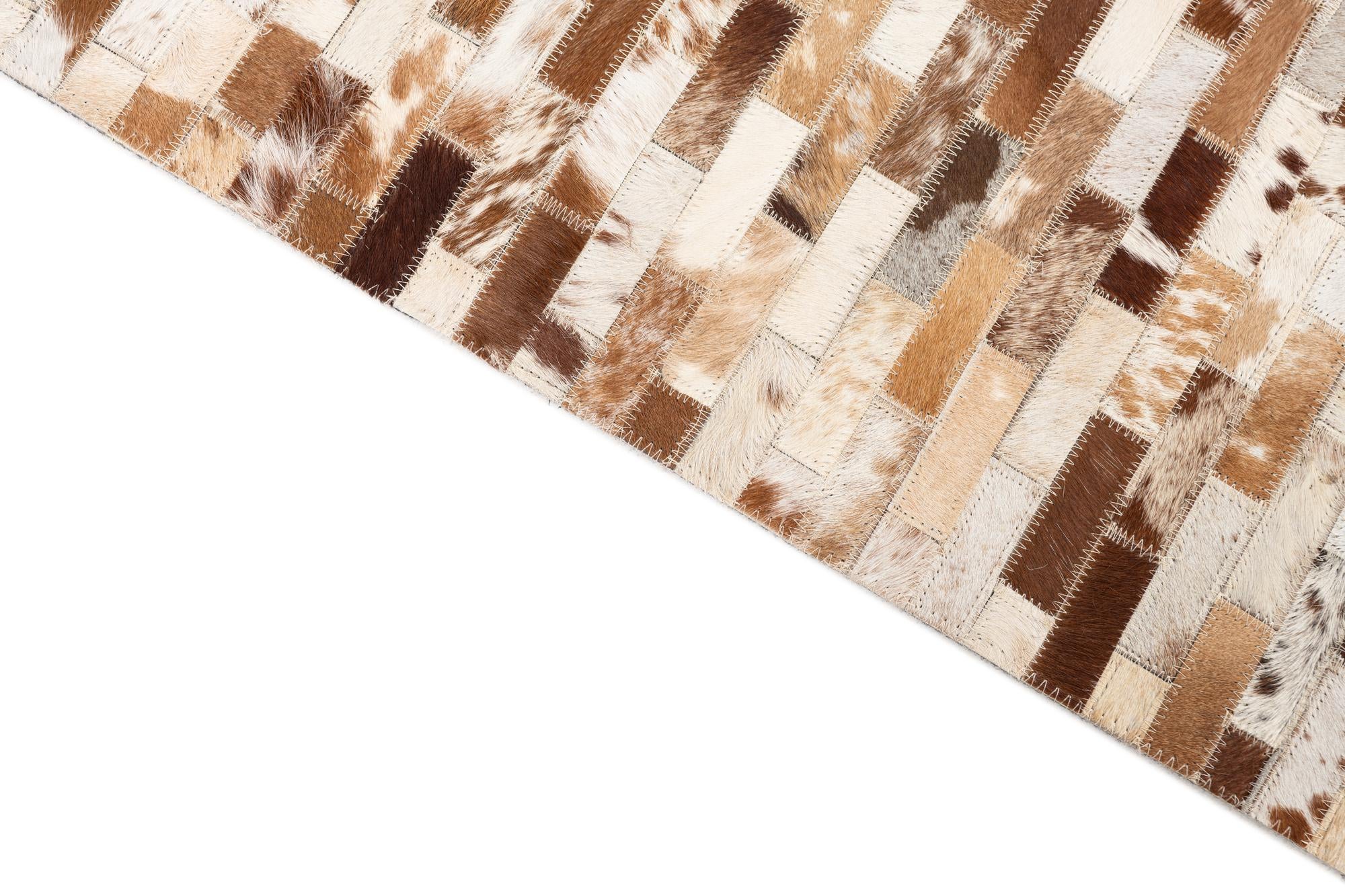5' 2 x 8' Cowhide Leather Rug