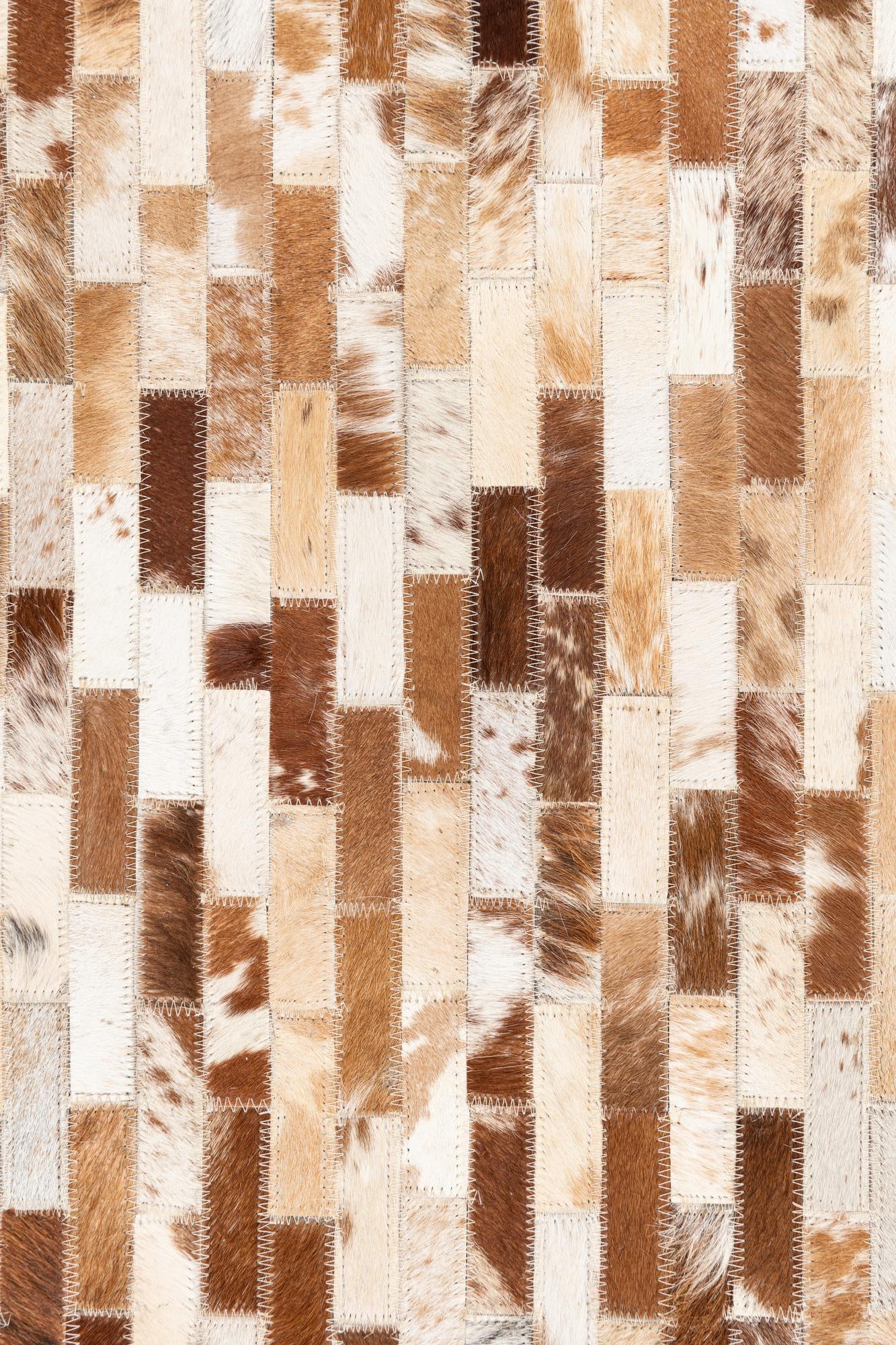 5' 2 x 8' Cowhide Leather Rug