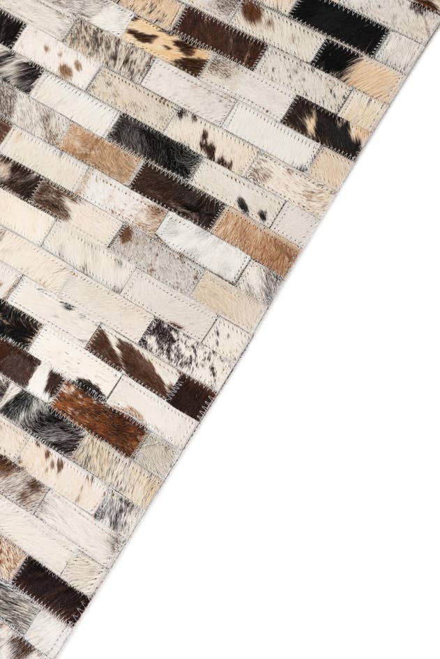 Detail image of 5' x 7' 10 Cowhide Leather Rug