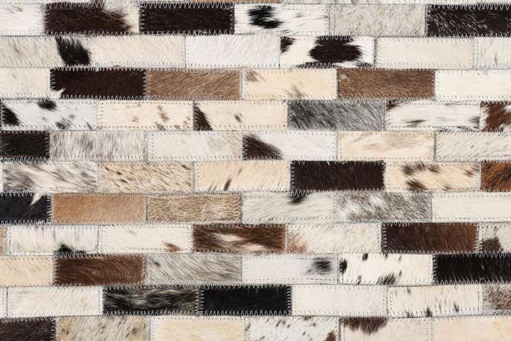 5' x 7' 10 Cowhide Leather Rug