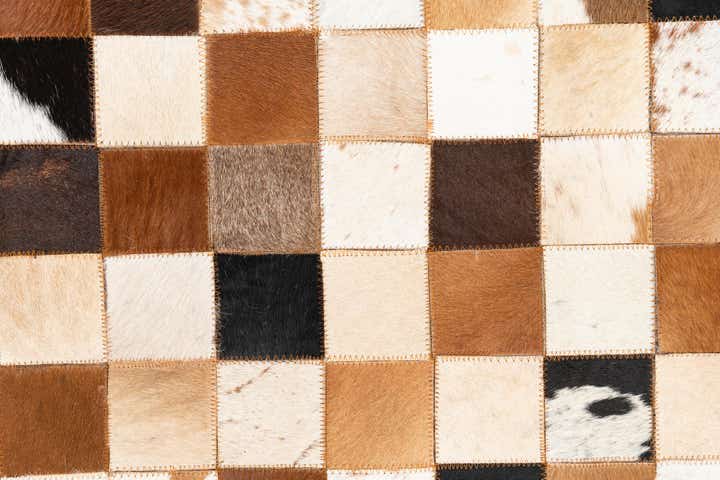 5' x 8' 1 Cowhide Leather Rug