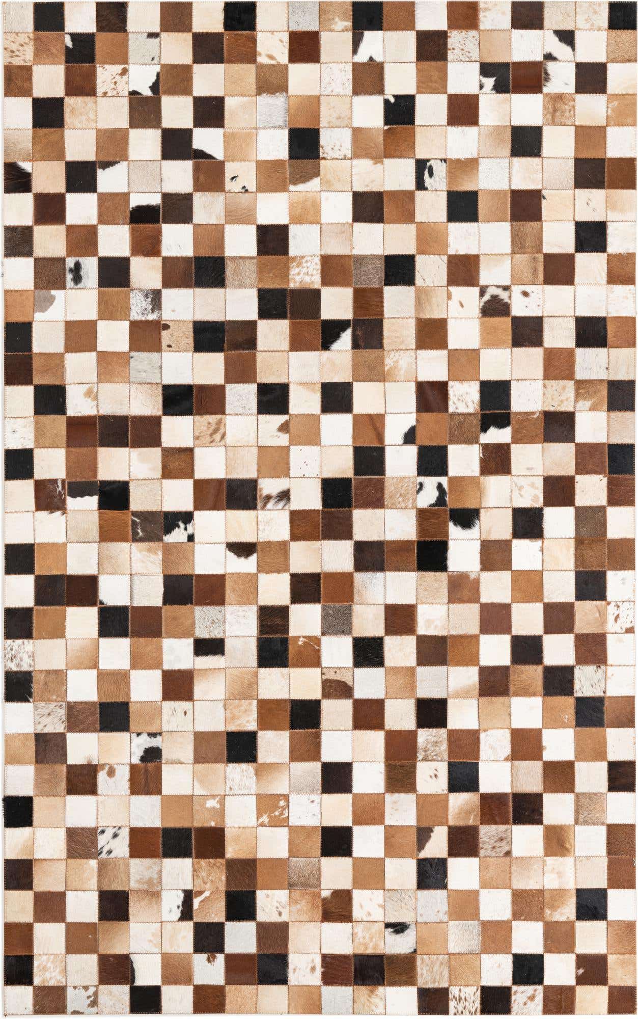 5' x 8' 1 Cowhide Leather Rug
