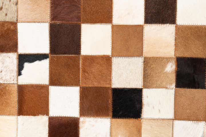 5' x 8' 1 Cowhide Leather Rug