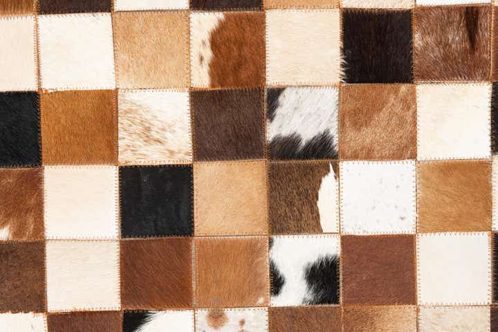 5' 1 x 8' 1 Cowhide Leather Rug