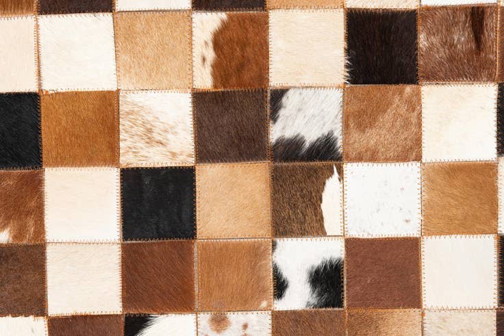 Detail image of 5' 1 x 8' 1 Cowhide Leather Rug