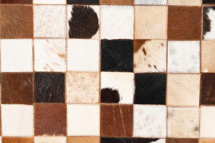 5' 1 x 8' 1 Cowhide Leather Rug