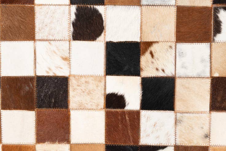 Detail image of 5' 1 x 8' 1 Cowhide Leather Rug