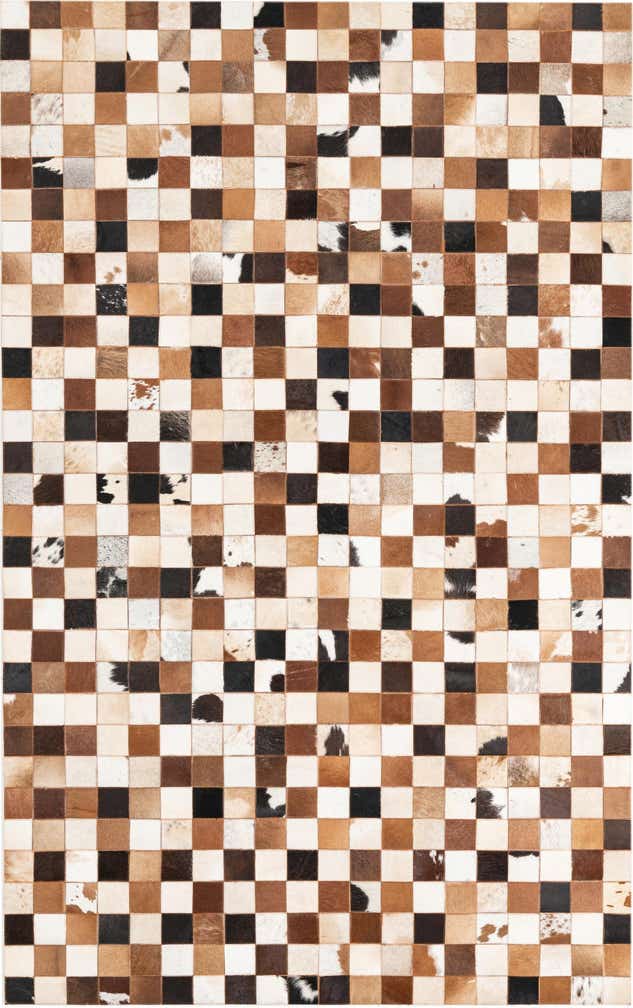 5' 1 x 8' 1 Cowhide Leather Rug
