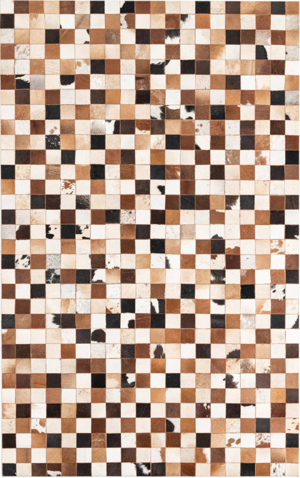 Detail image of 5' 1 x 8' 1 Cowhide Leather Rug