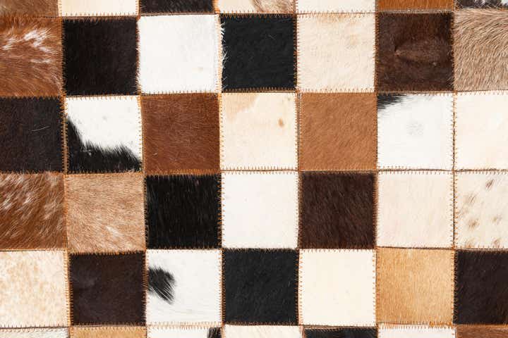 5' 1 x 8' 1 Cowhide Leather Rug