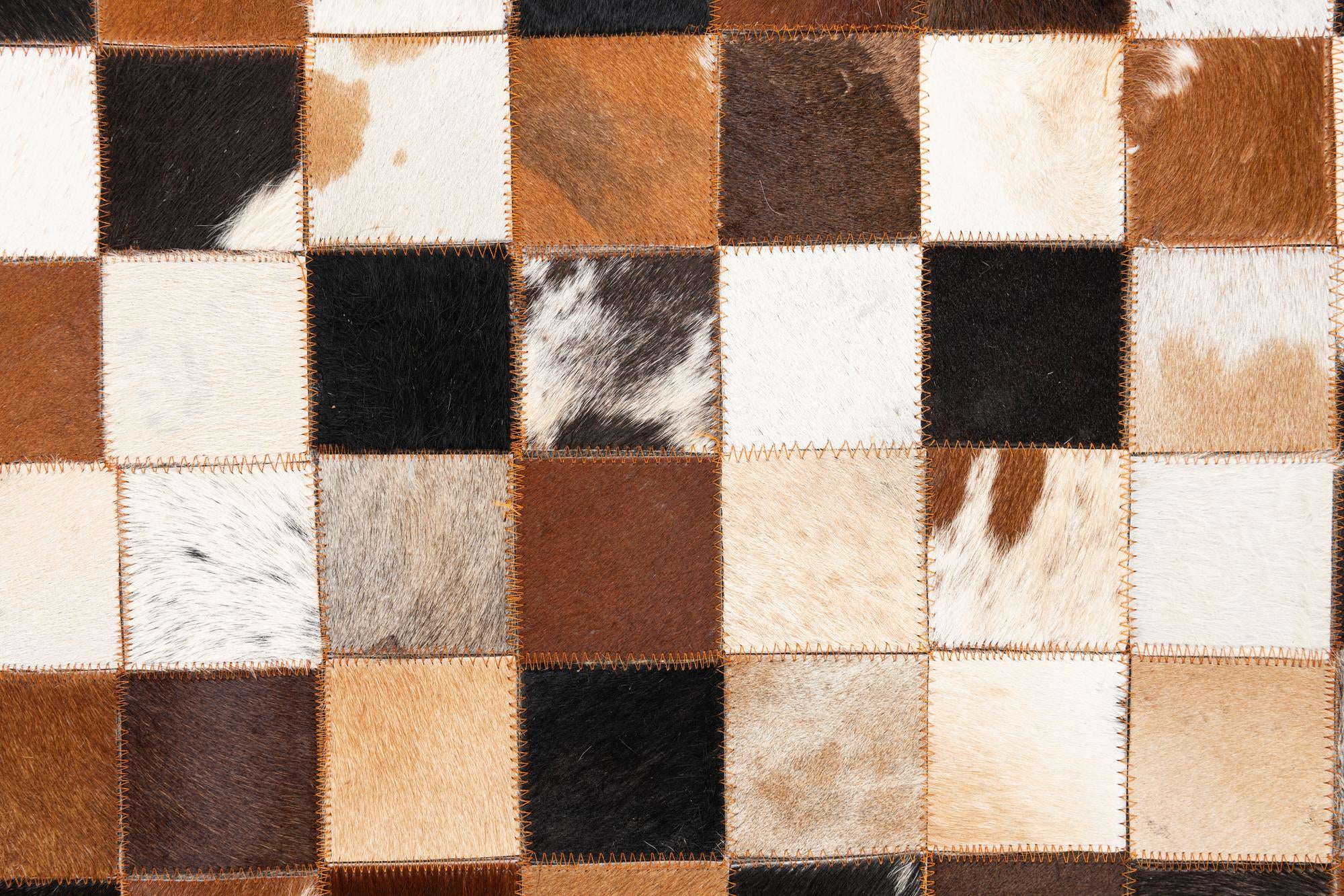 5' 1 x 8' 1 Cowhide Leather Rug