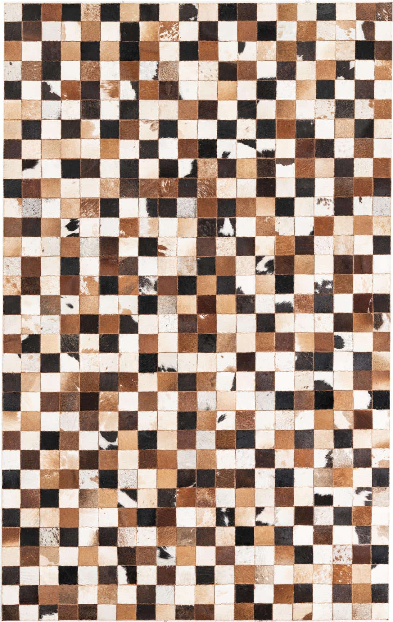 5' 1 x 8' 1 Cowhide Leather Rug
