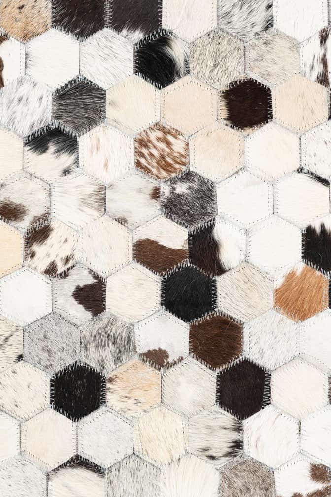 5' 1 x 8' Cowhide Leather Rug