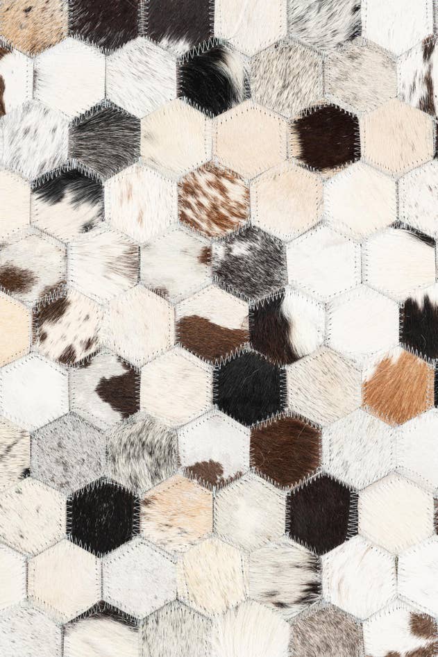 Detail image of 5' 1 x 8' Cowhide Leather Rug