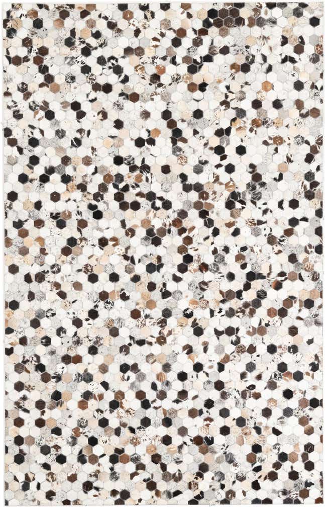 5' 1 x 8' Cowhide Leather Rug