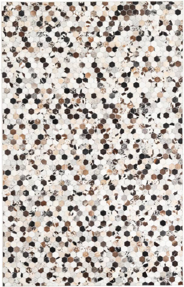 Detail image of 5' 1 x 8' Cowhide Leather Rug