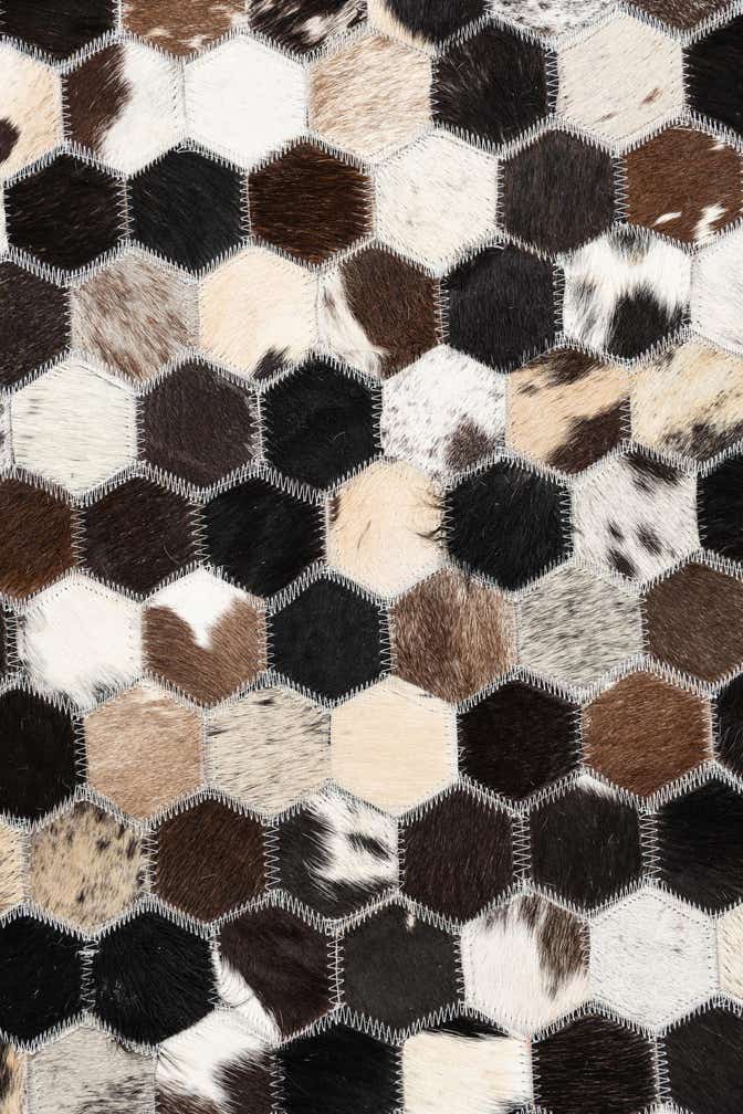 5' 2 x 8' 1 Cowhide Leather Rug