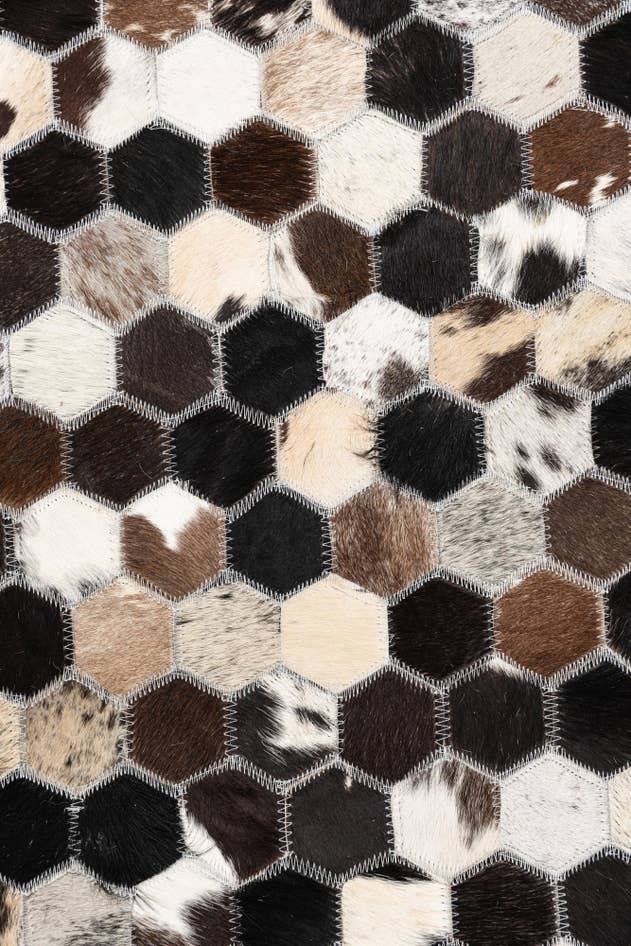 Detail image of 5' 2 x 8' 1 Cowhide Leather Rug