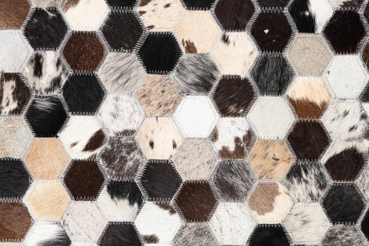 Detail image of 5' 2 x 8' 1 Cowhide Leather Rug
