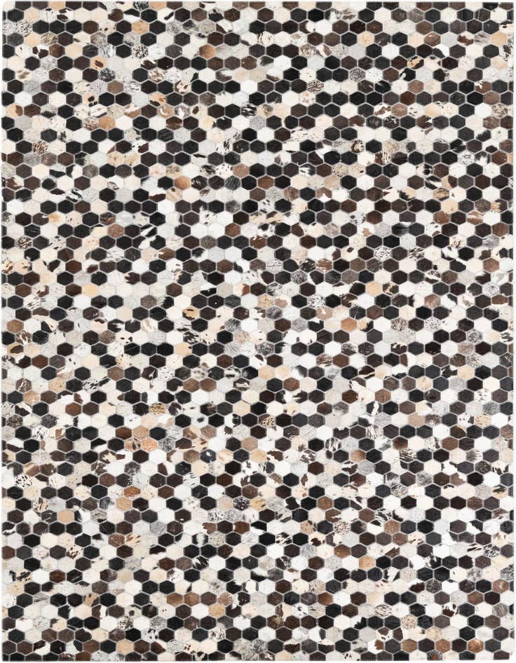 Detail image of 5' 2 x 8' 1 Cowhide Leather Rug