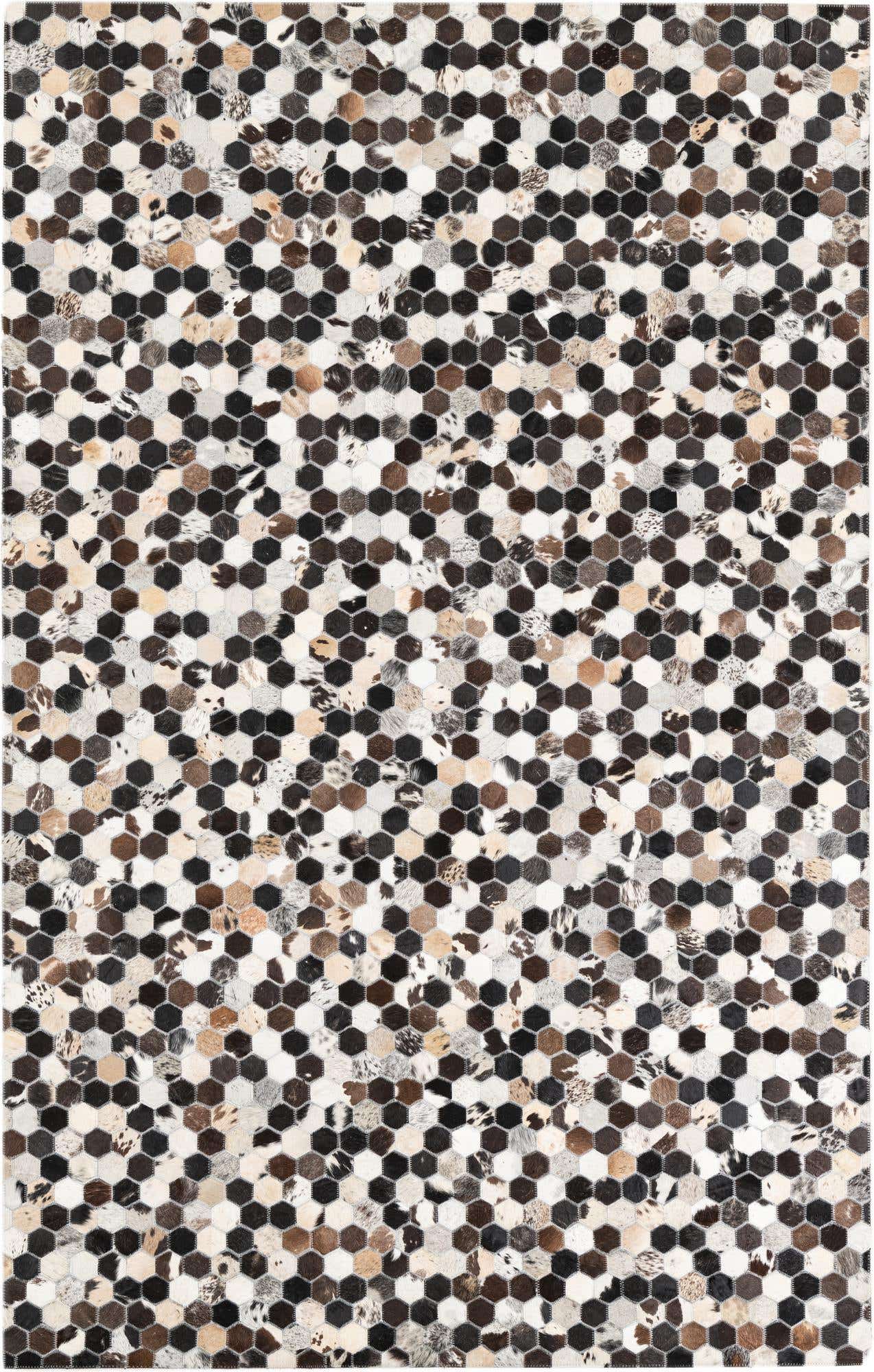 5' 2 x 8' 1 Cowhide Leather Rug