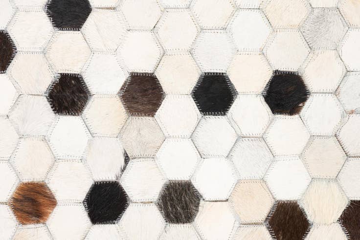 Detail image of 5' x 7' 10 Cowhide Leather Rug