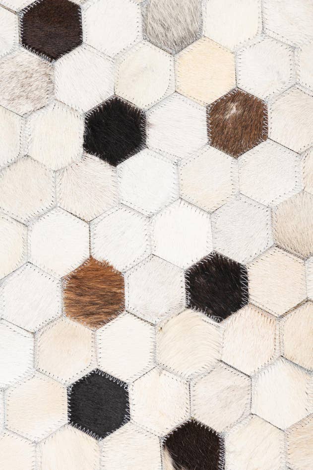 Detail image of 5' x 7' 10 Cowhide Leather Rug