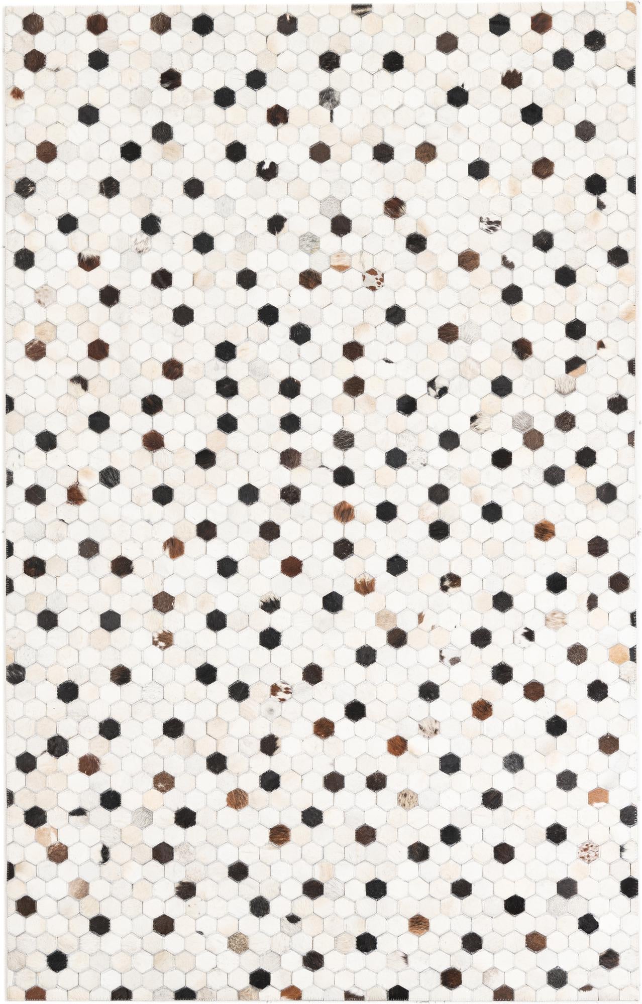 5' x 7' 10 Cowhide Leather Rug