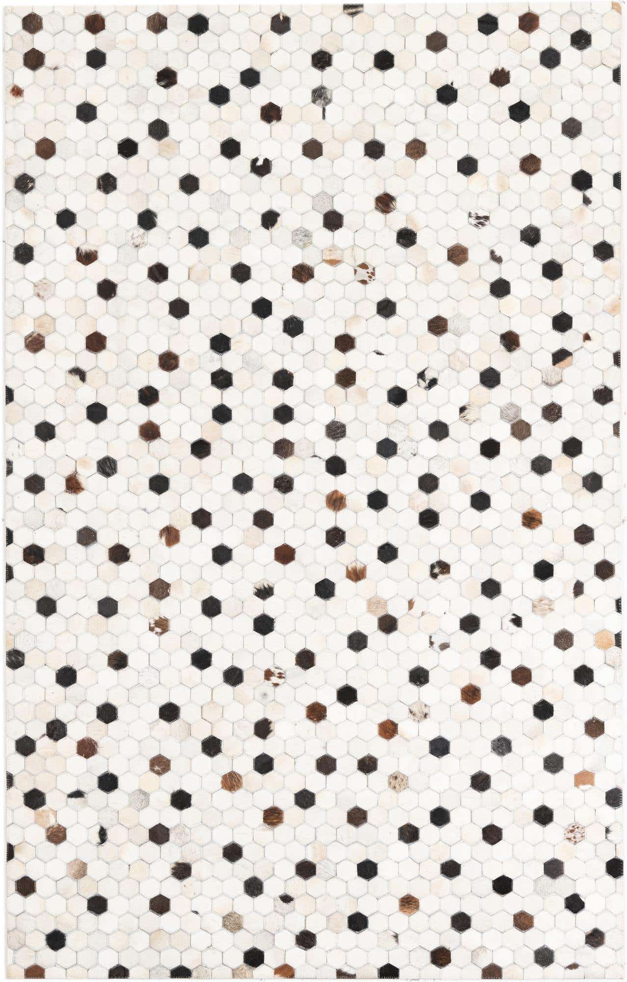 5' x 7' 10 Cowhide Leather Rug
