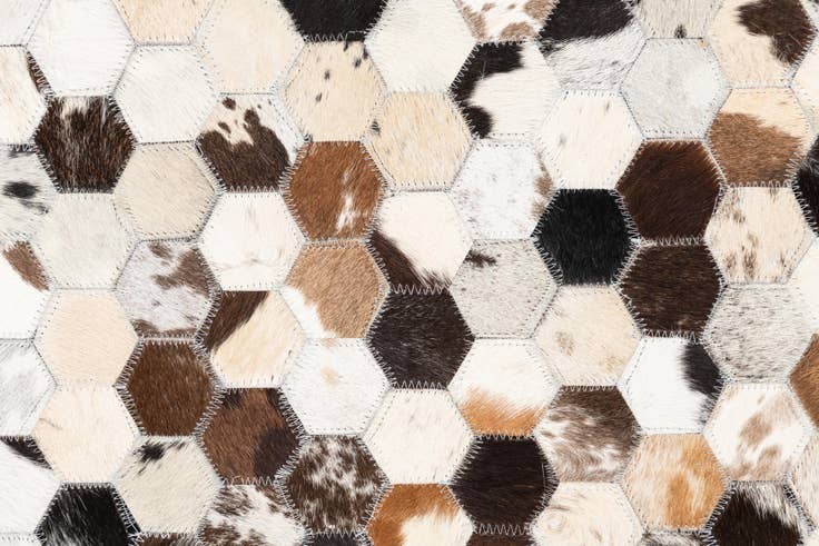 Detail image of 5' 1 x 8' 1 Cowhide Leather Rug