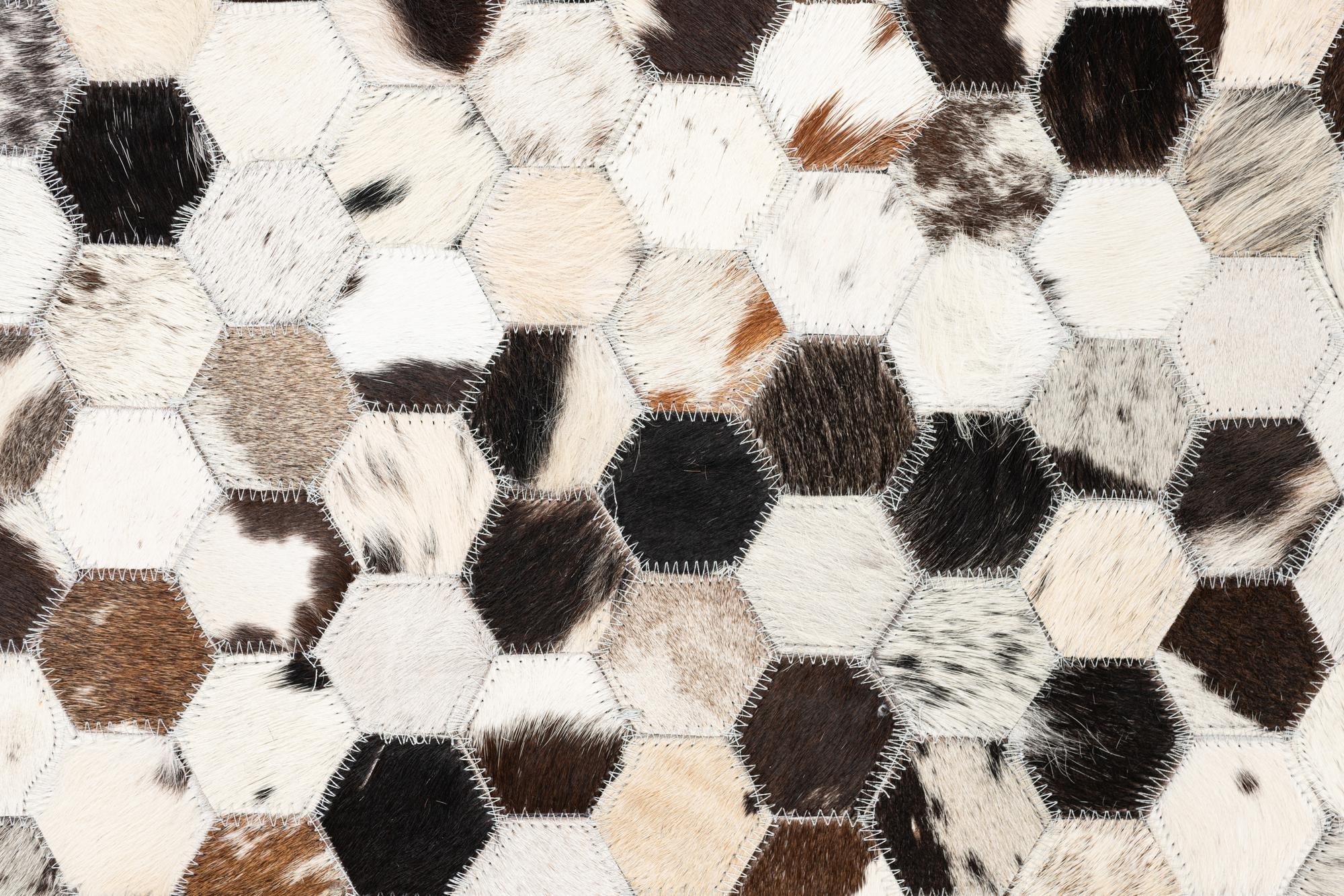 5' 1 x 8' 1 Cowhide Leather Rug