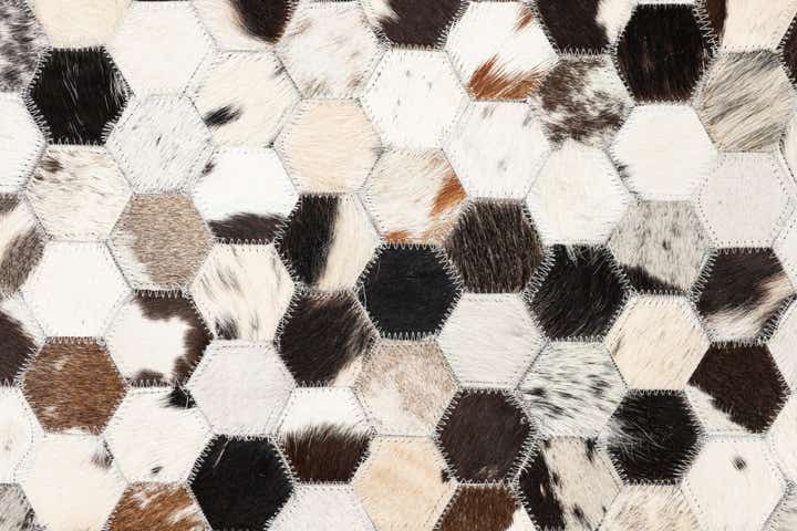 5' 1 x 8' 1 Cowhide Leather Rug