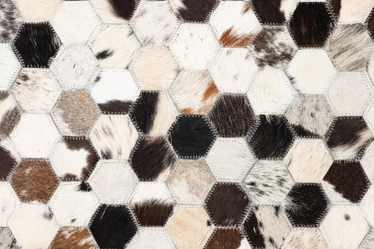 Detail image of 5' 1 x 8' 1 Cowhide Leather Rug