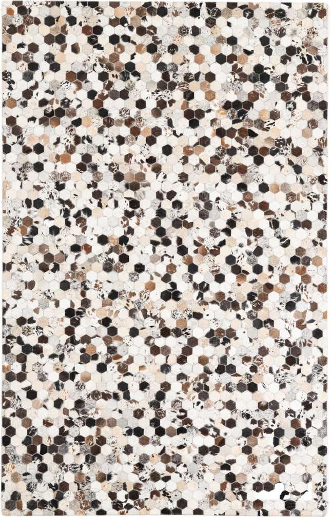 5' 1 x 8' 1 Cowhide Leather Rug