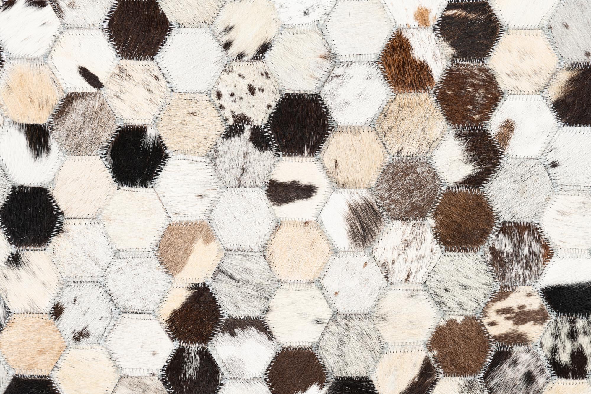 5' 1 x 8' 2 Cowhide Leather Rug