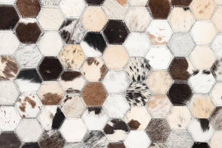 Detail image of 5' 1 x 8' 2 Cowhide Leather Rug