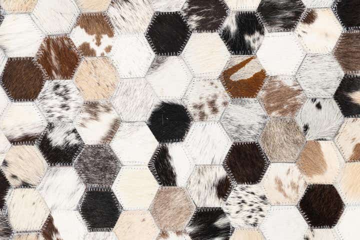 5' 1 x 8' Cowhide Leather Rug