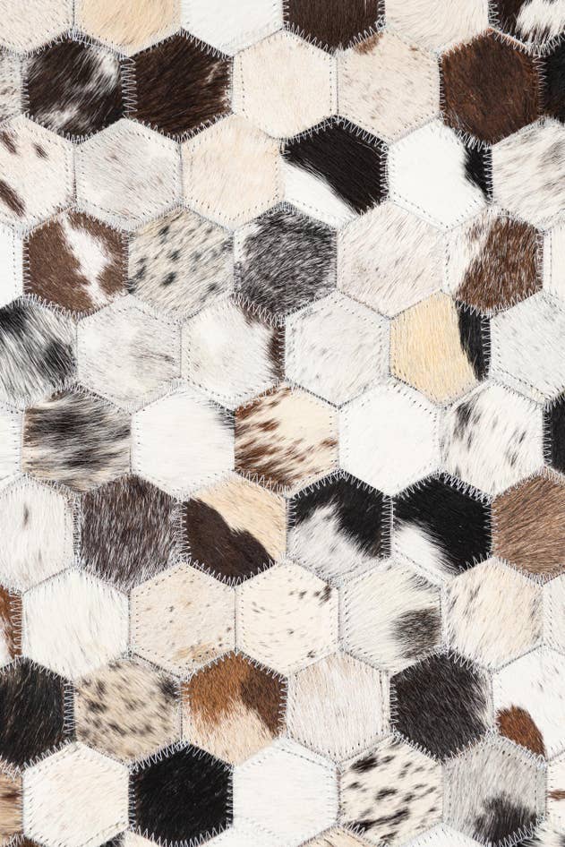 Detail image of 5' 1 x 8' Cowhide Leather Rug